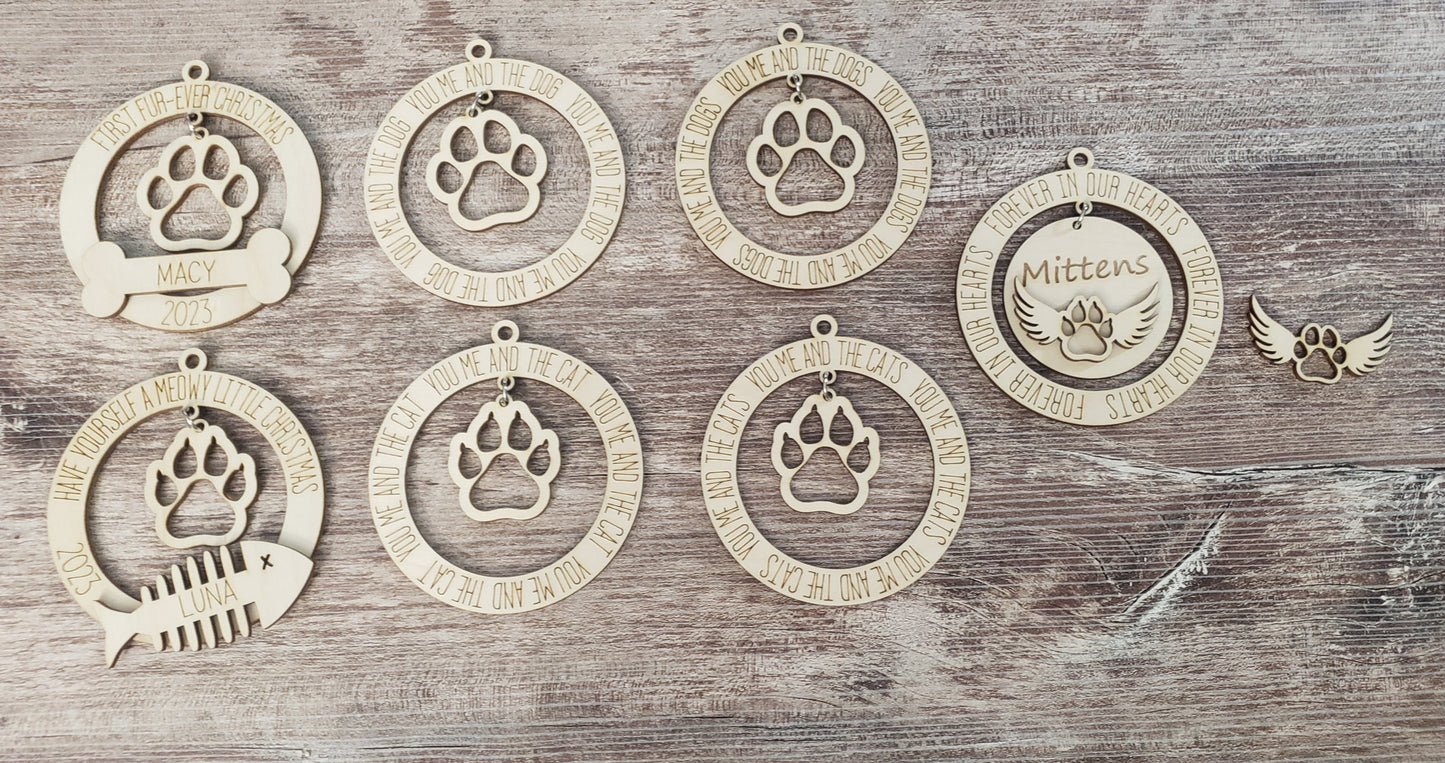 Paw Print Ornaments Personalized