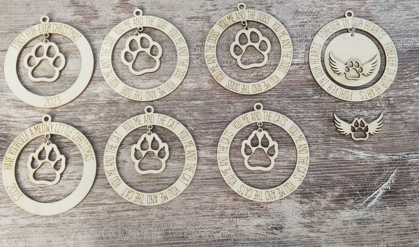 Paw Print Ornaments Personalized
