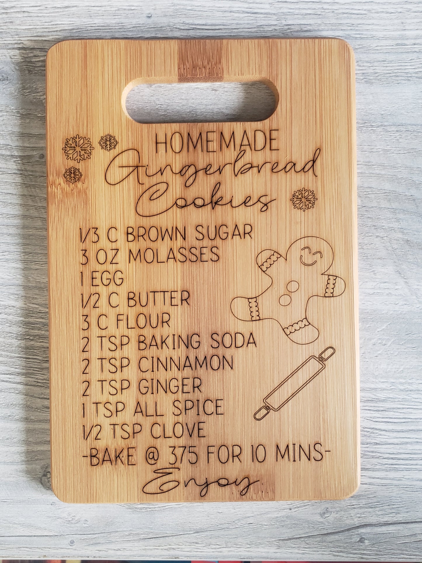 Recipe Boards for display only Treats for Santa. Fall recipe cutting board tray