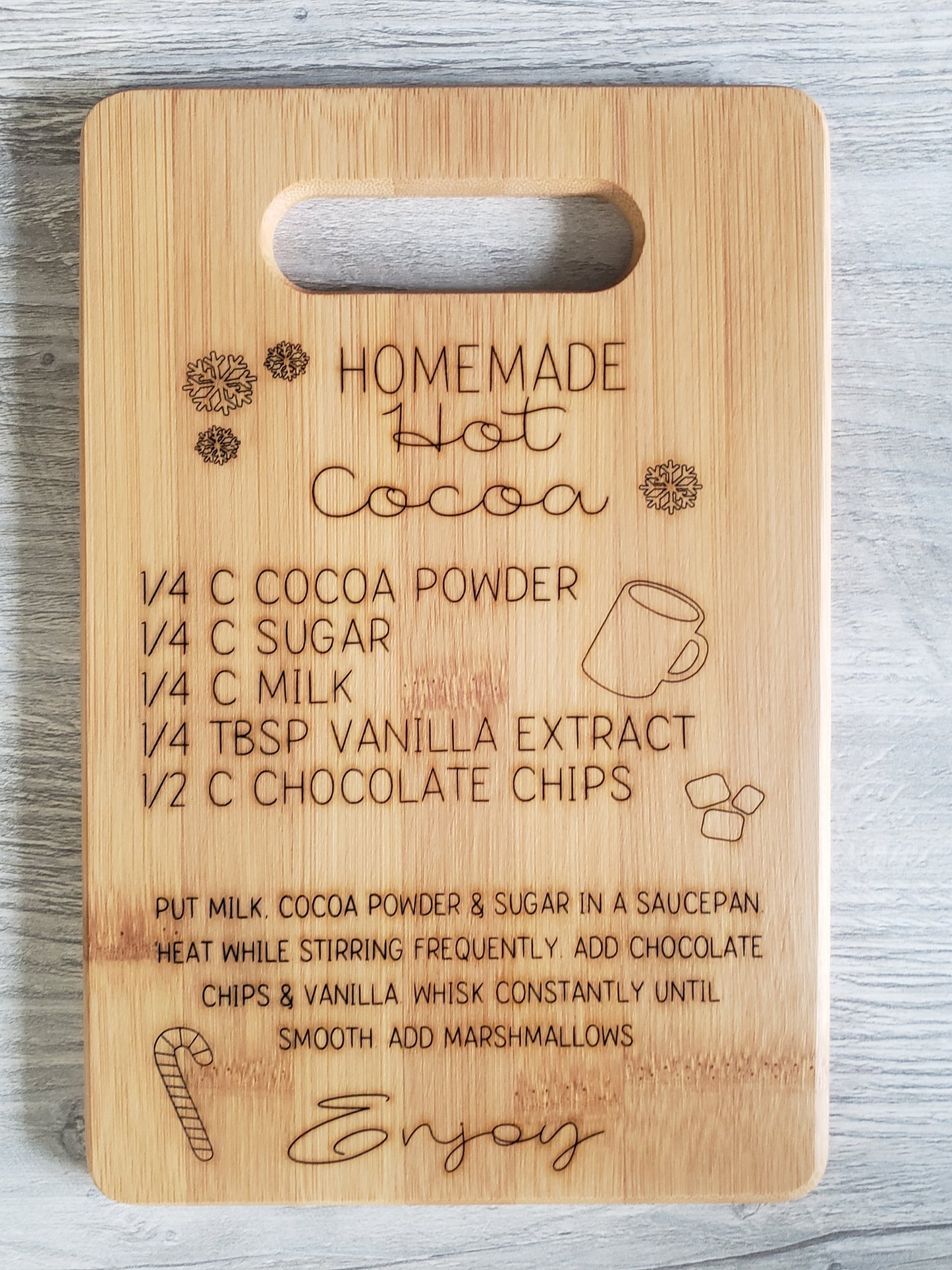 Recipe Boards for display only Treats for Santa. Fall recipe cutting board tray