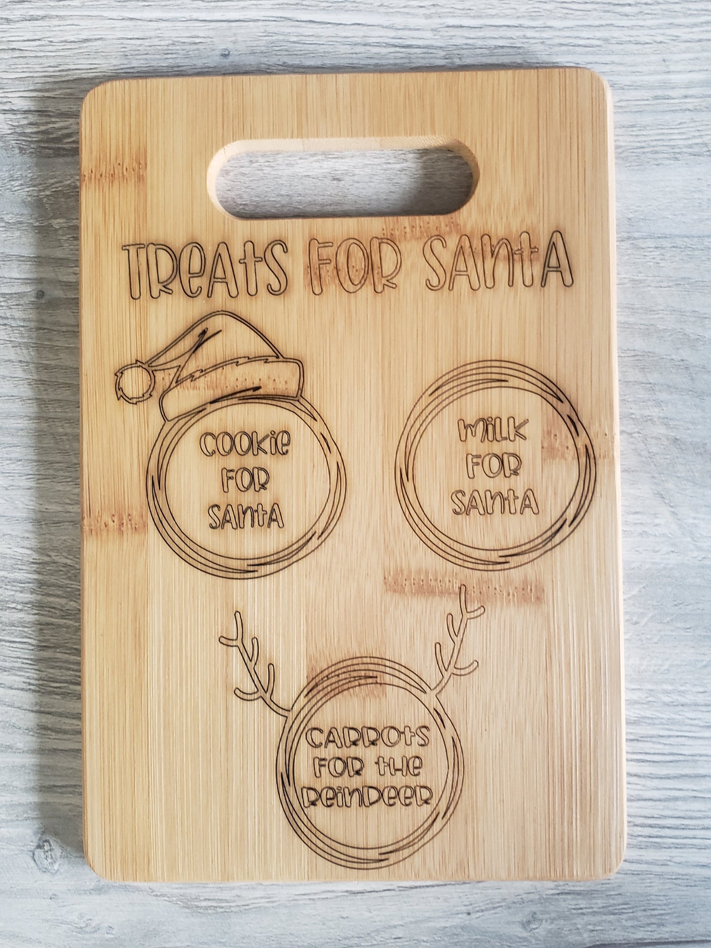 Recipe Boards for display only Treats for Santa. Fall recipe cutting board tray