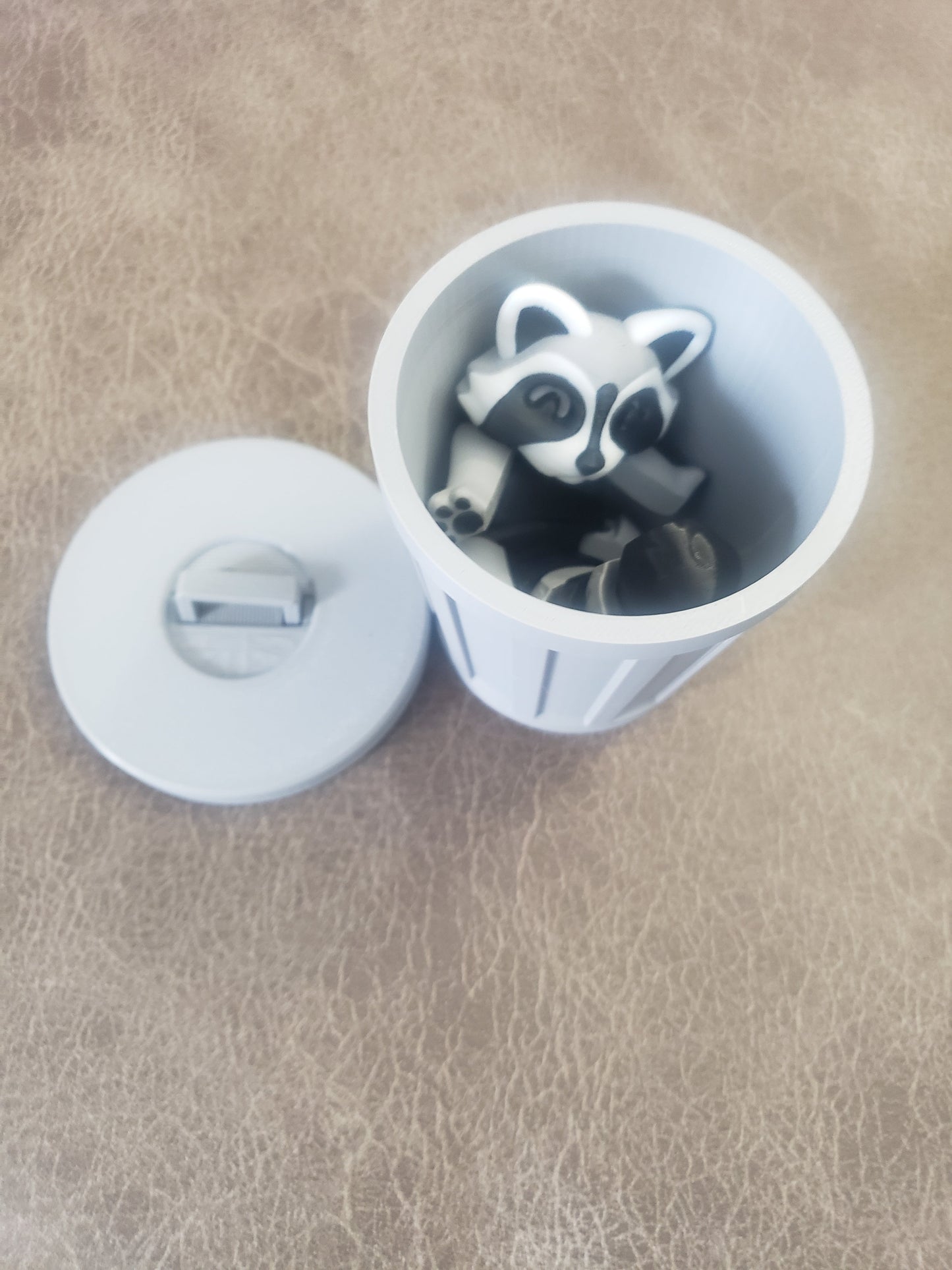 Racoon in a Trash can 3D Printed