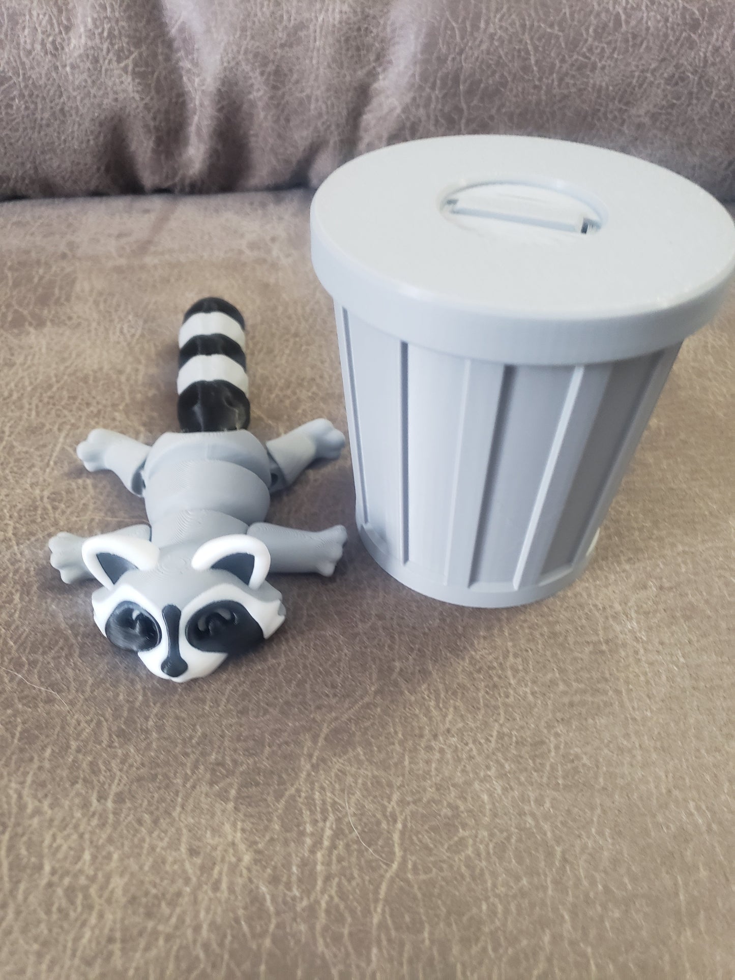 Racoon in a Trash can 3D Printed
