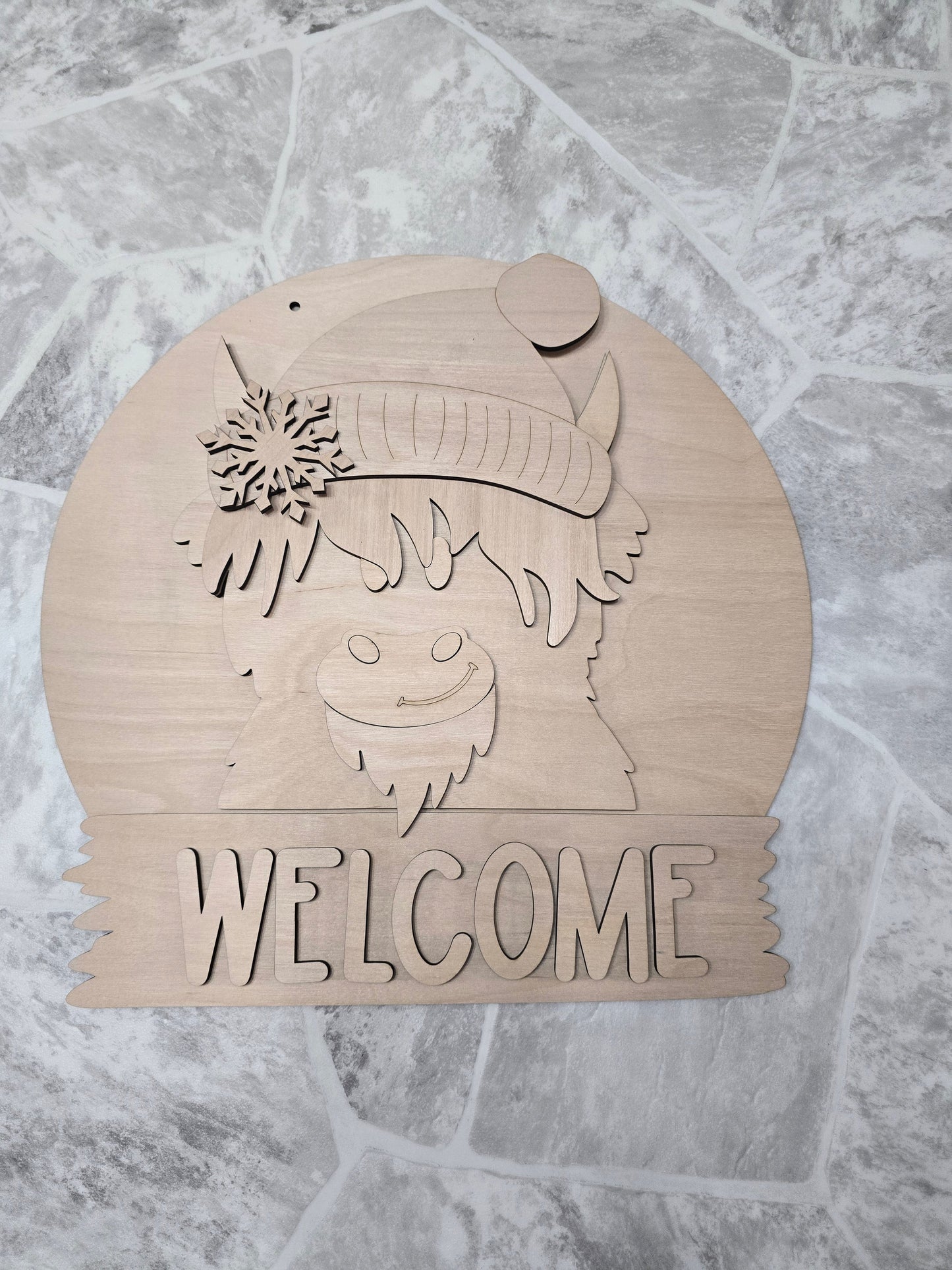 Highland Cow Interchangeable Head Wear Door Hanger DIY