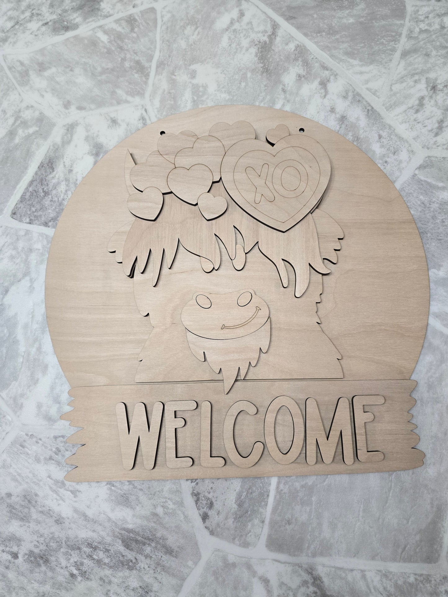 Highland Cow Interchangeable Head Wear Door Hanger DIY