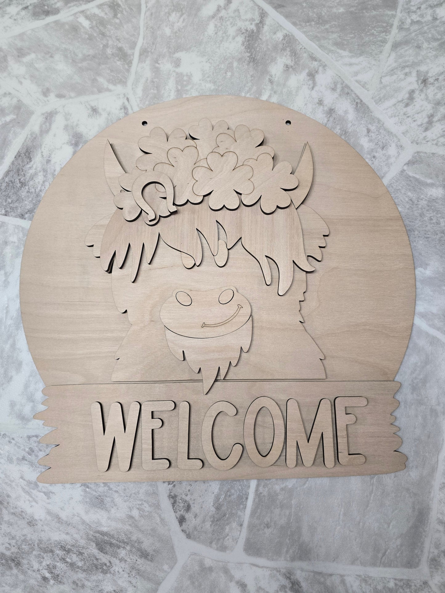 Highland Cow Interchangeable Head Wear Door Hanger DIY