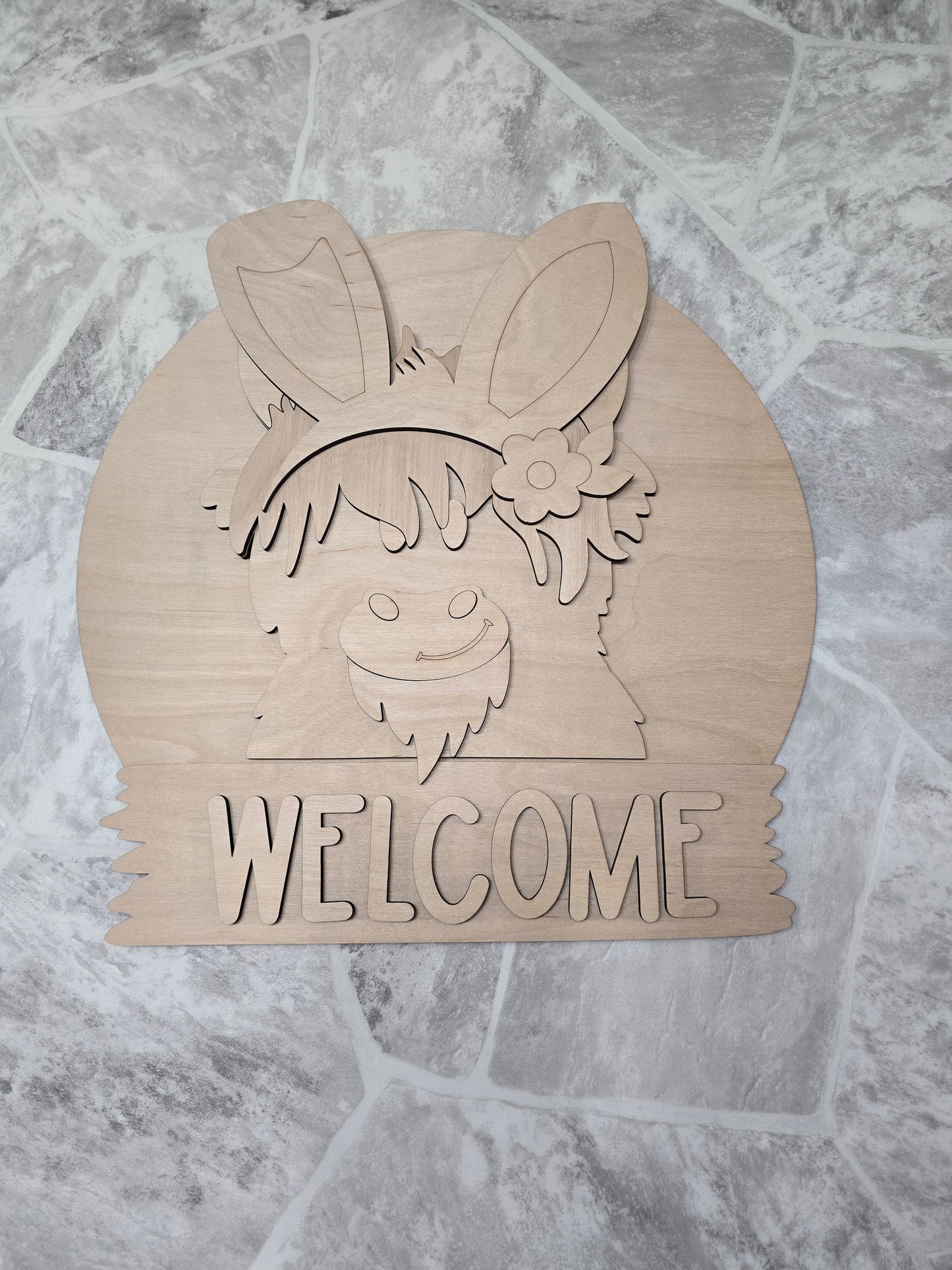 Highland Cow Interchangeable Head Wear Door Hanger DIY