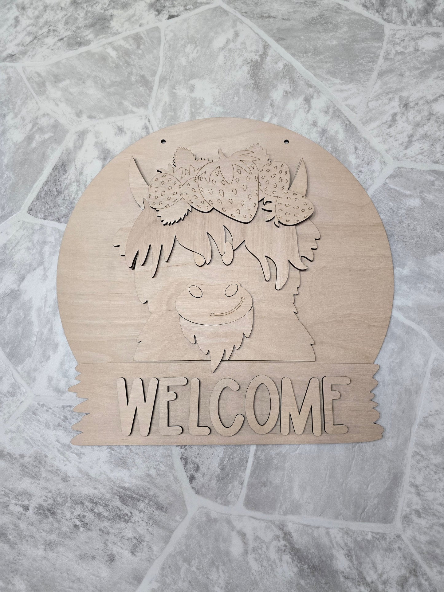 Highland Cow Interchangeable Head Wear Door Hanger DIY
