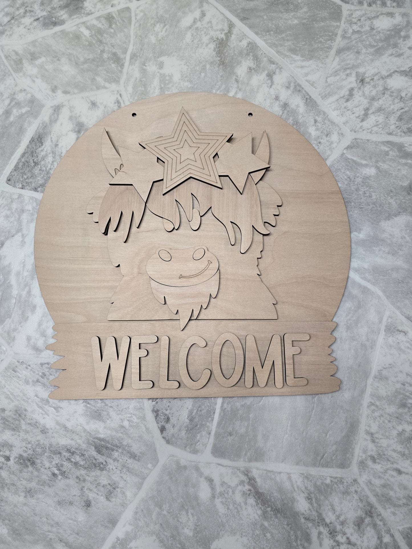 Highland Cow Interchangeable Head Wear Door Hanger DIY