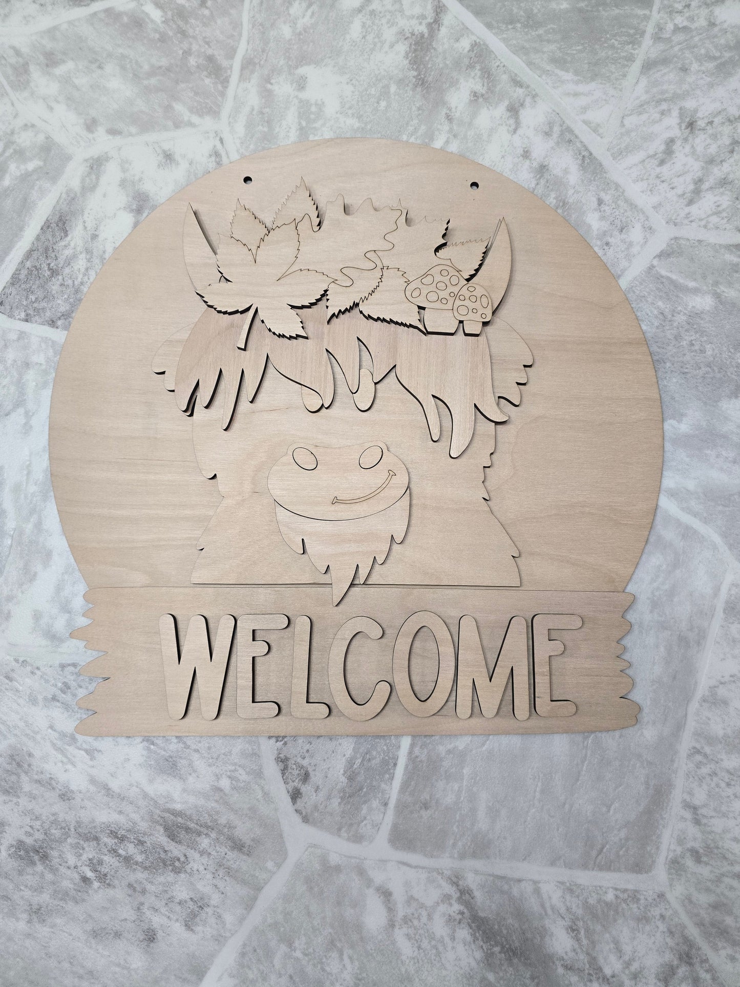 Highland Cow Interchangeable Head Wear Door Hanger DIY