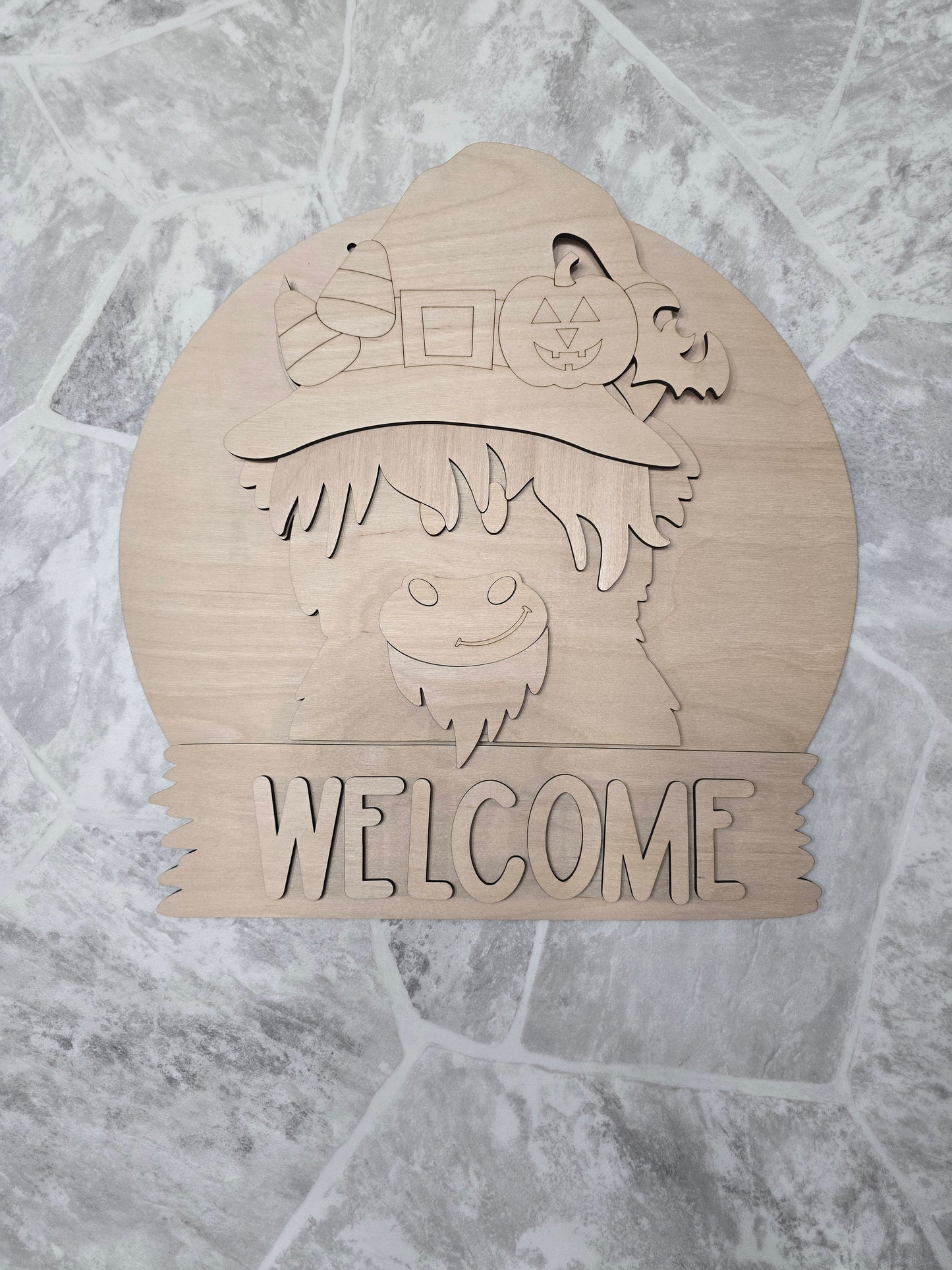 Highland Cow Interchangeable Head Wear Door Hanger DIY