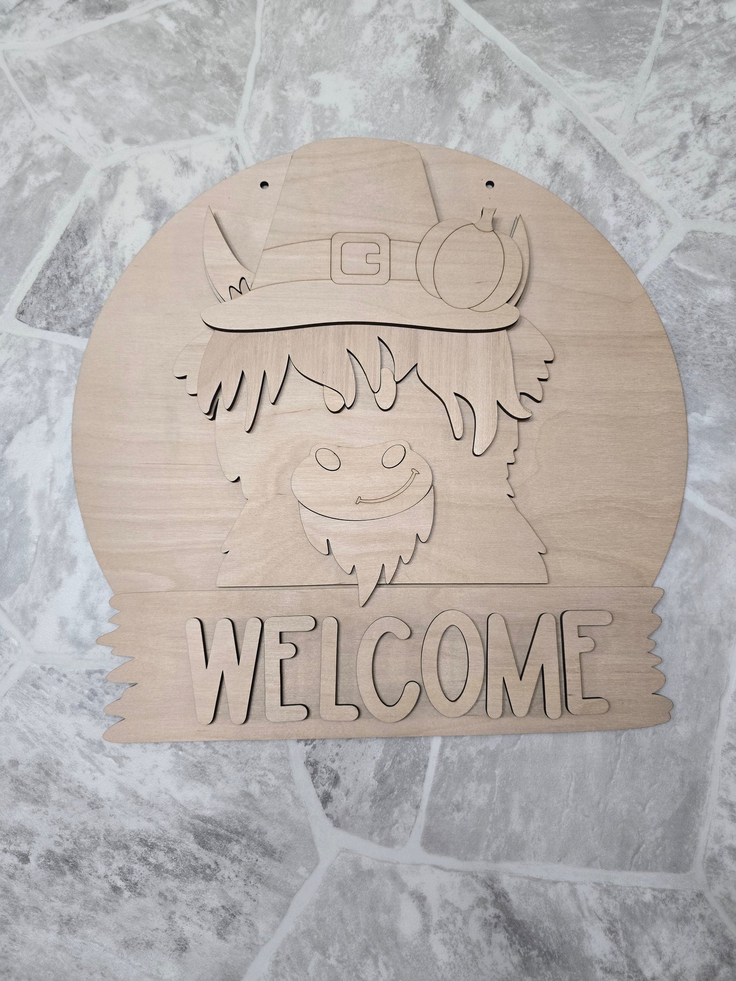 Highland Cow Interchangeable Head Wear Door Hanger DIY