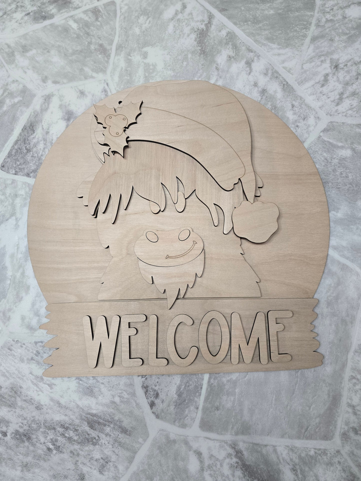Highland Cow Interchangeable Head Wear Door Hanger DIY