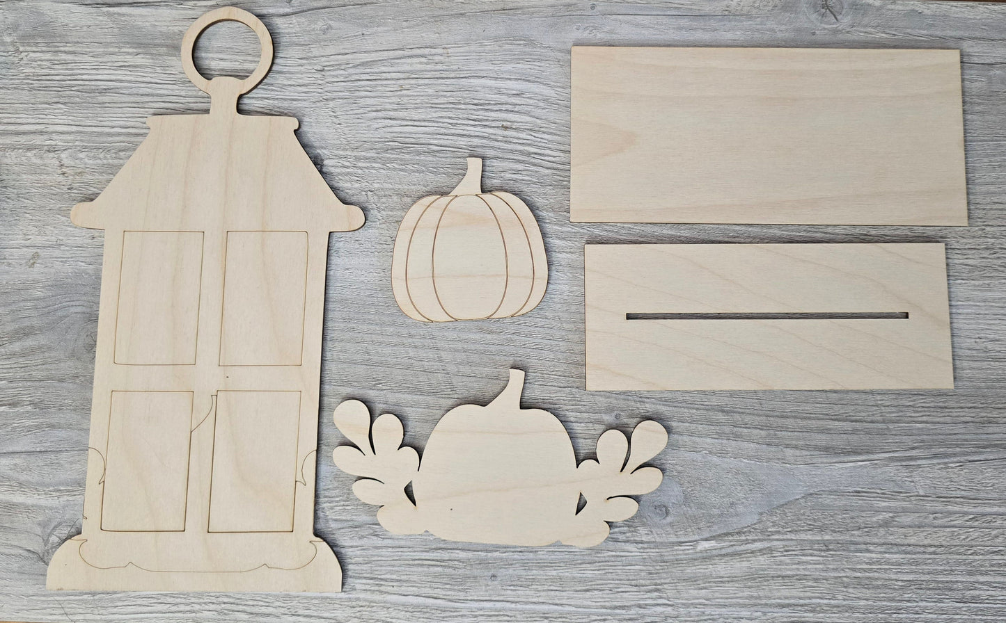 Welcome Fall Autumn skies Hello Winter Lantern DIY paint kit