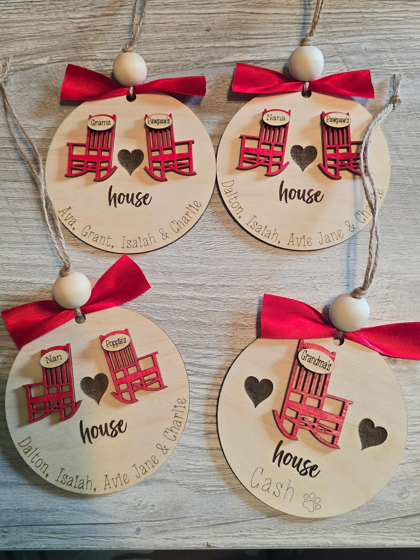 Grandparents Chair Christmas Ornament Personalized