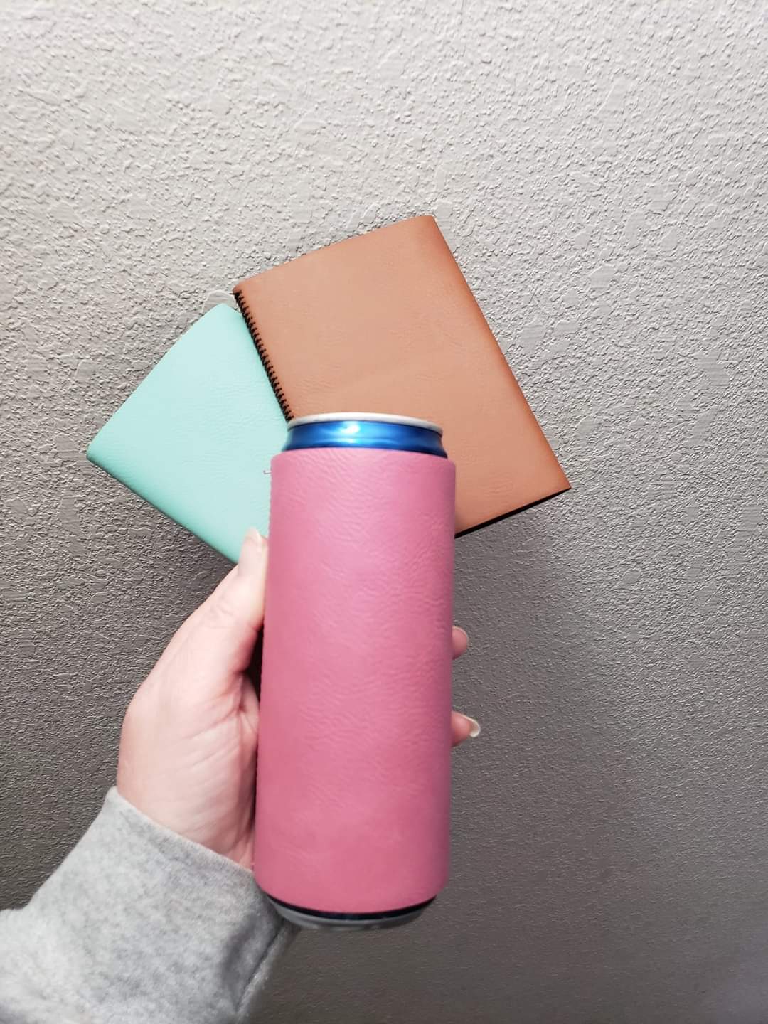 Slim beverage holders leatherette no bottom