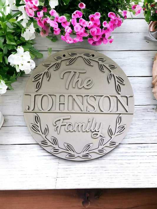 The Johnson Family Greenery Personalized Sign