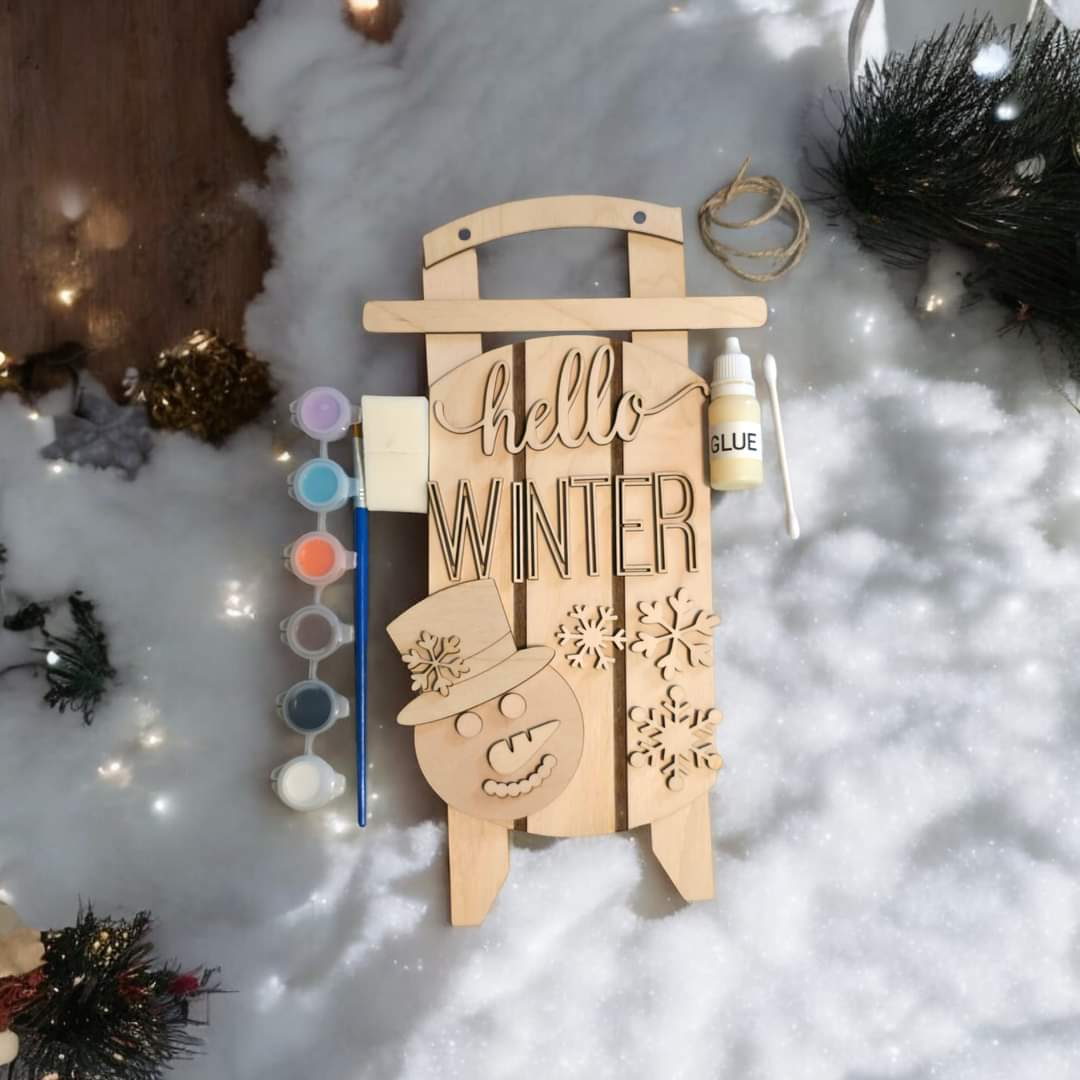 Welcome Fall Autumn skies Hello Winter Lantern DIY paint kit