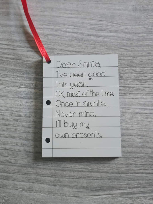 Dear Santa notebook Christmas Ornament