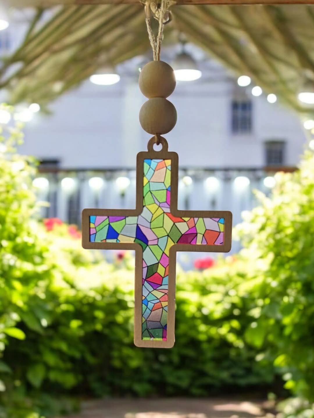 Stained glass Cross