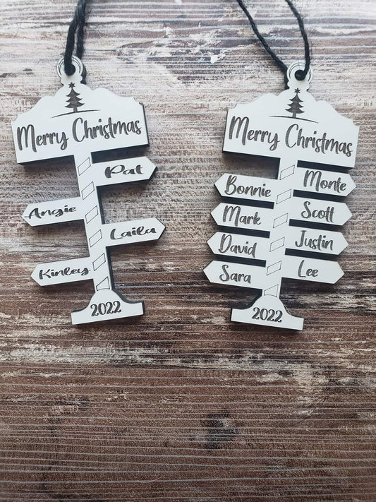 Merry Christmas Light Pole Ornament Personalized