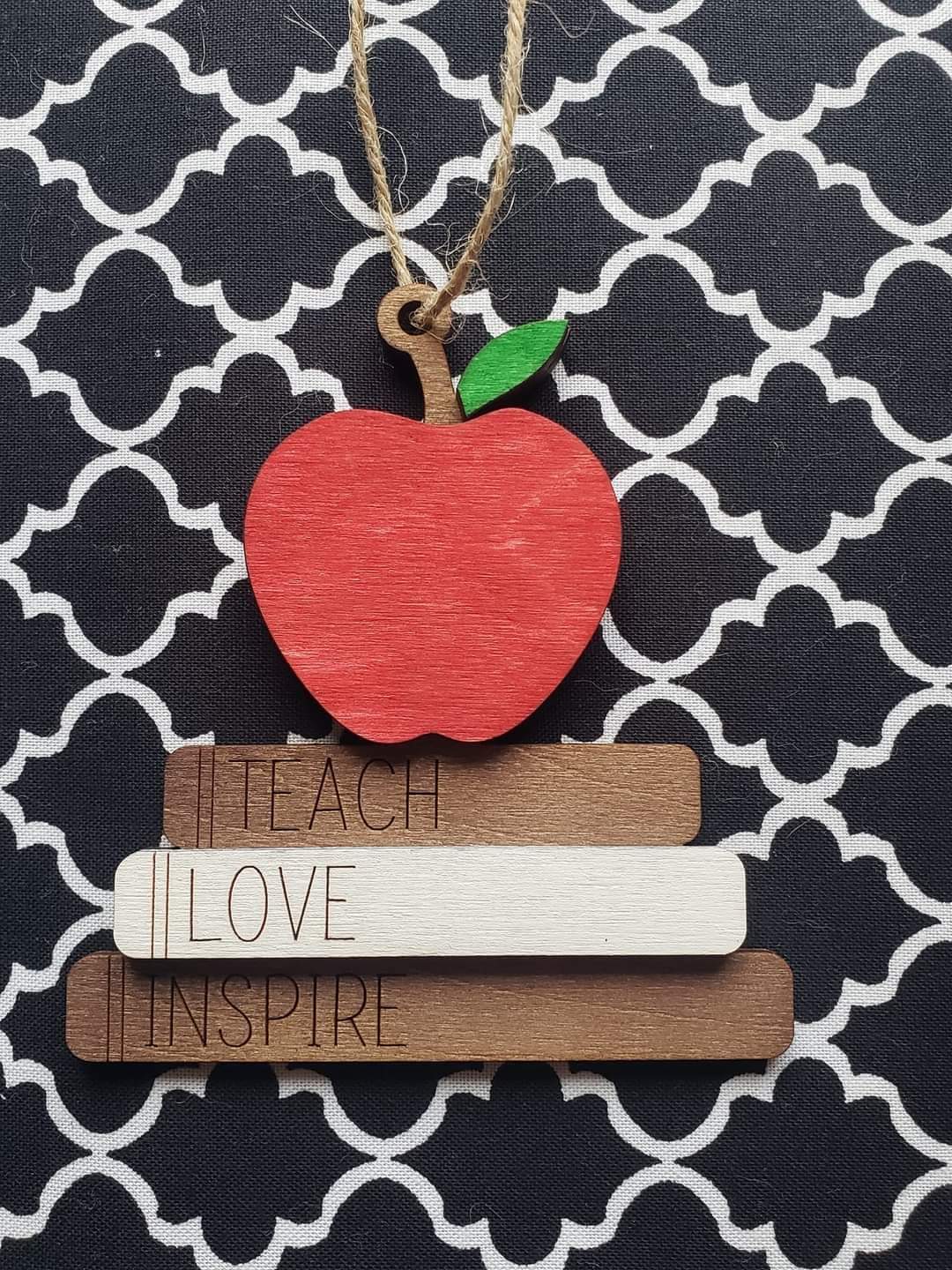 Teach Love Inspire Teacher Ornament Personalized
