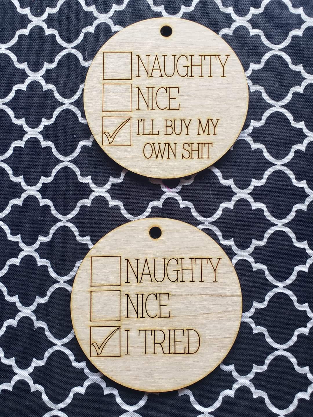Naughty or Nice Ornaments