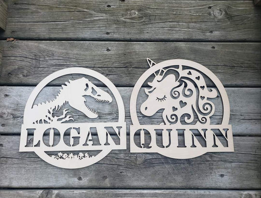 Dinosaur or Unicorn Personalized Sign