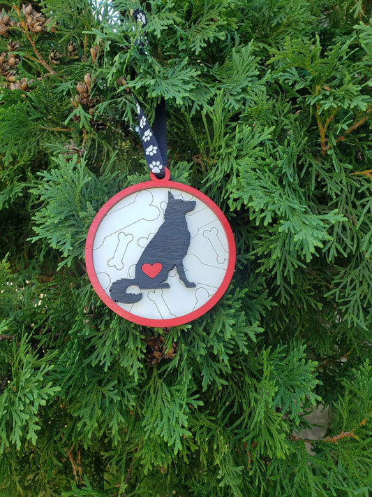 Dog Silhouette Christmas Ornaments