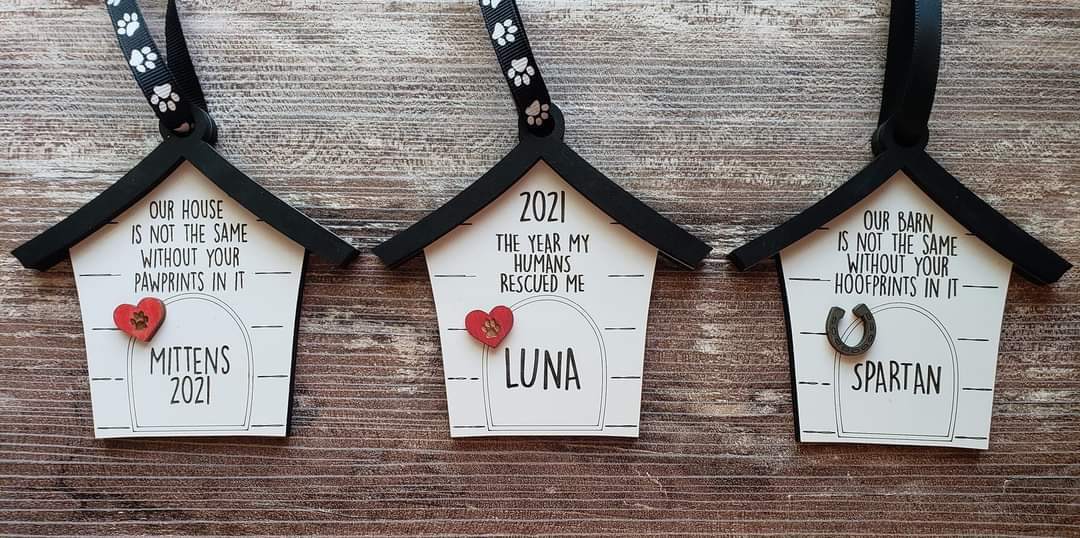 Pet Personalized Christmas Ornament Memorial our house is not the same