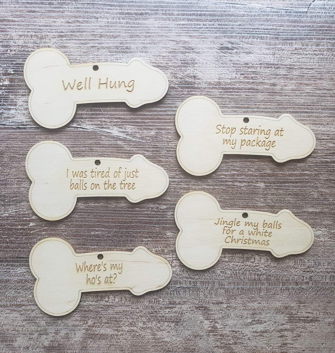 Funny Wiener ( Pee Pee) penis Christmas Ornaments