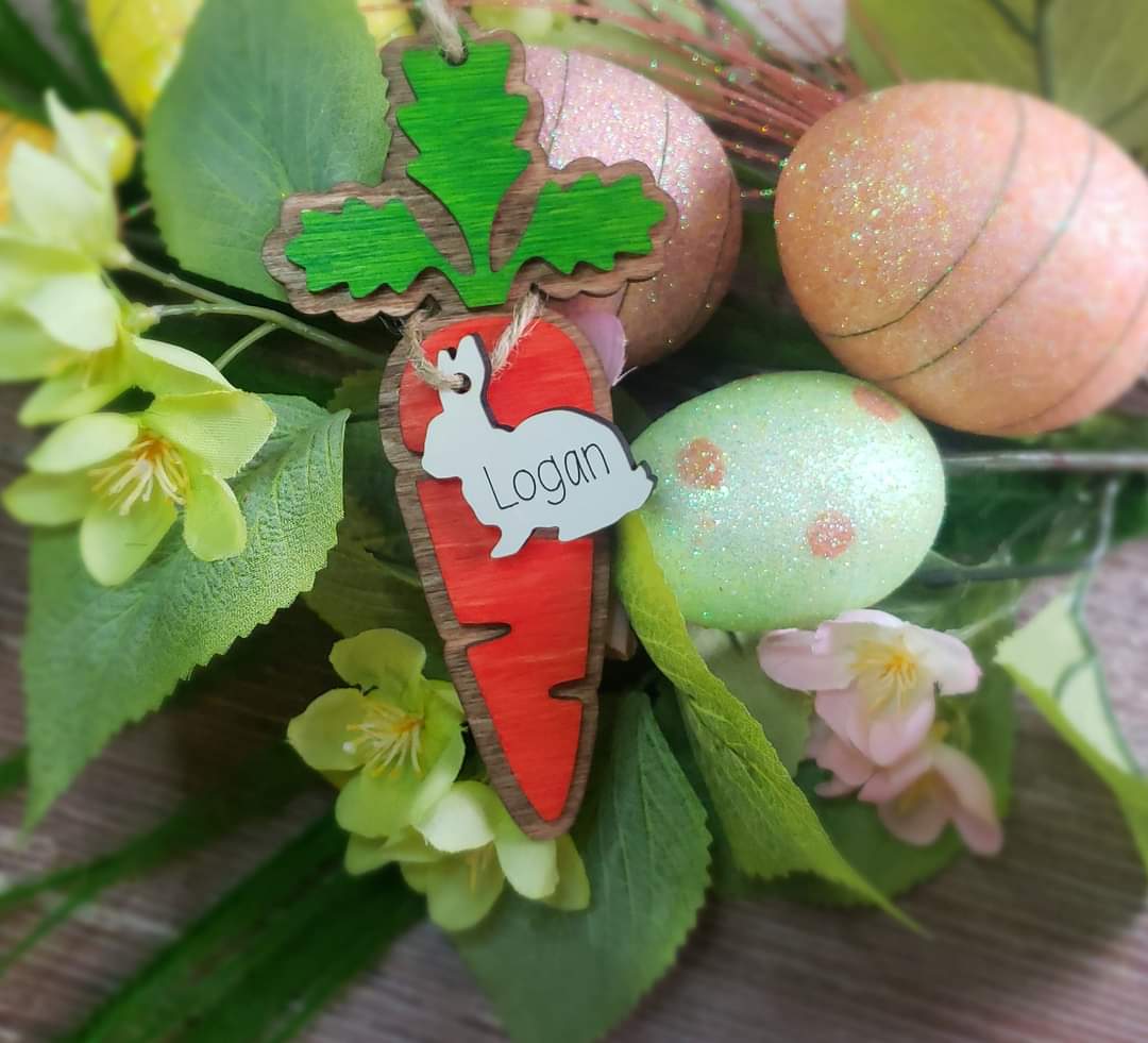 Carrot Easter Basket Personalized Tag. OLD VERSION