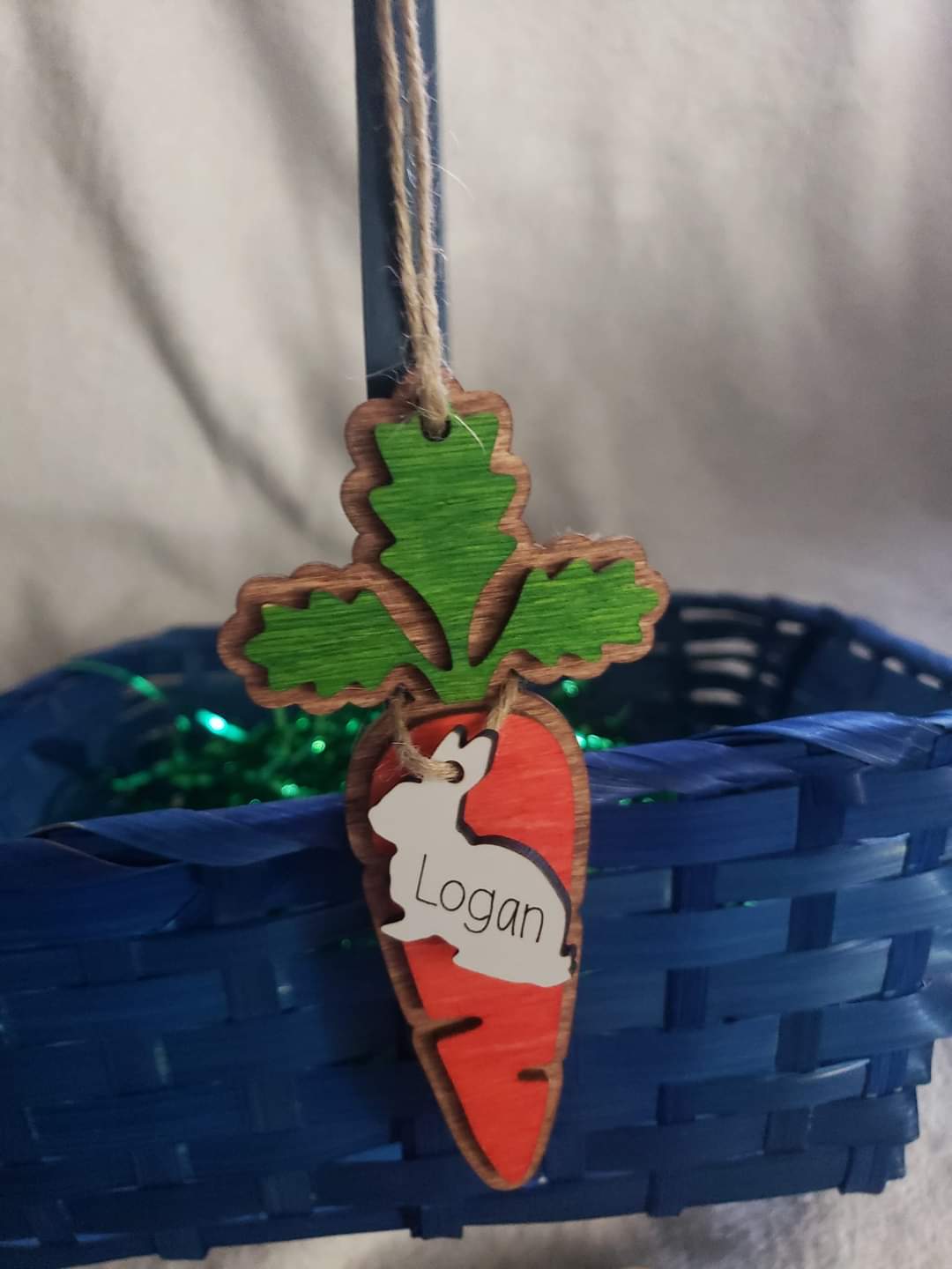 Carrot Easter Basket Personalized Tag. OLD VERSION