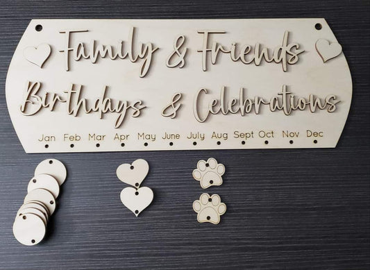 Family & Friends Birthdays & Celebrations Sign Personalized