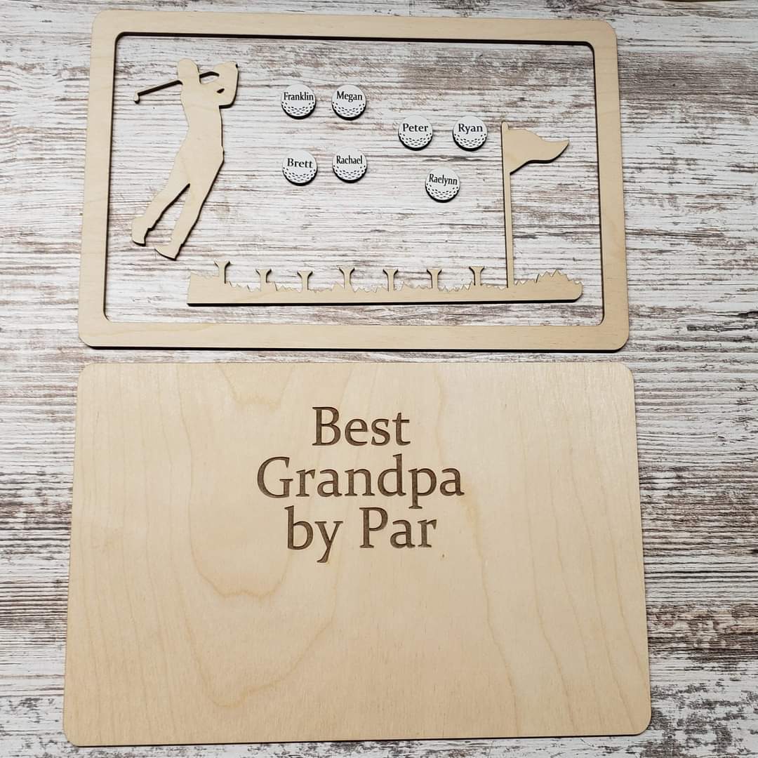 Best Grandpa Dad by Par Golf Sign Personalized