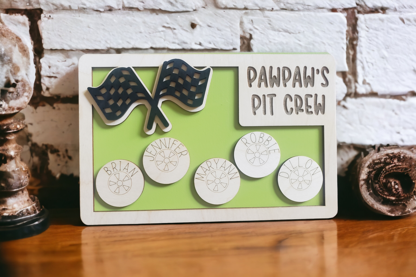 Daddy's Pit Crew Sign Personalized