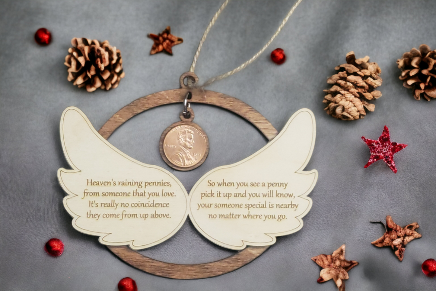 Pennies from Heaven Christmas Ornament Personalized memorial