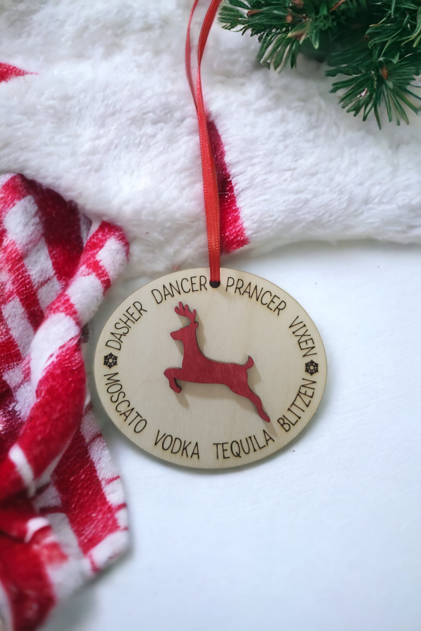 Reindeer alcohol Christmas ornament