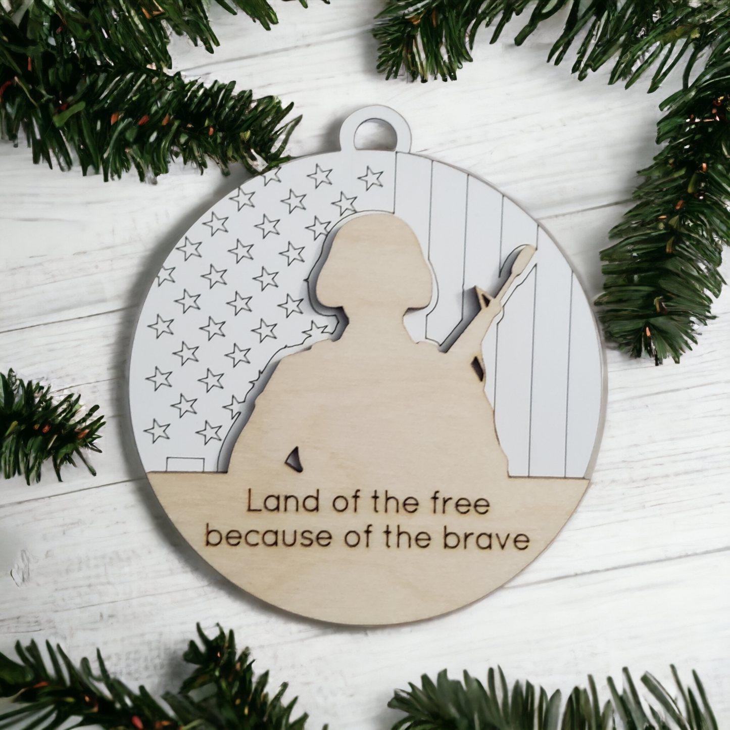 Land of the free because of the brave Christmas Ornament