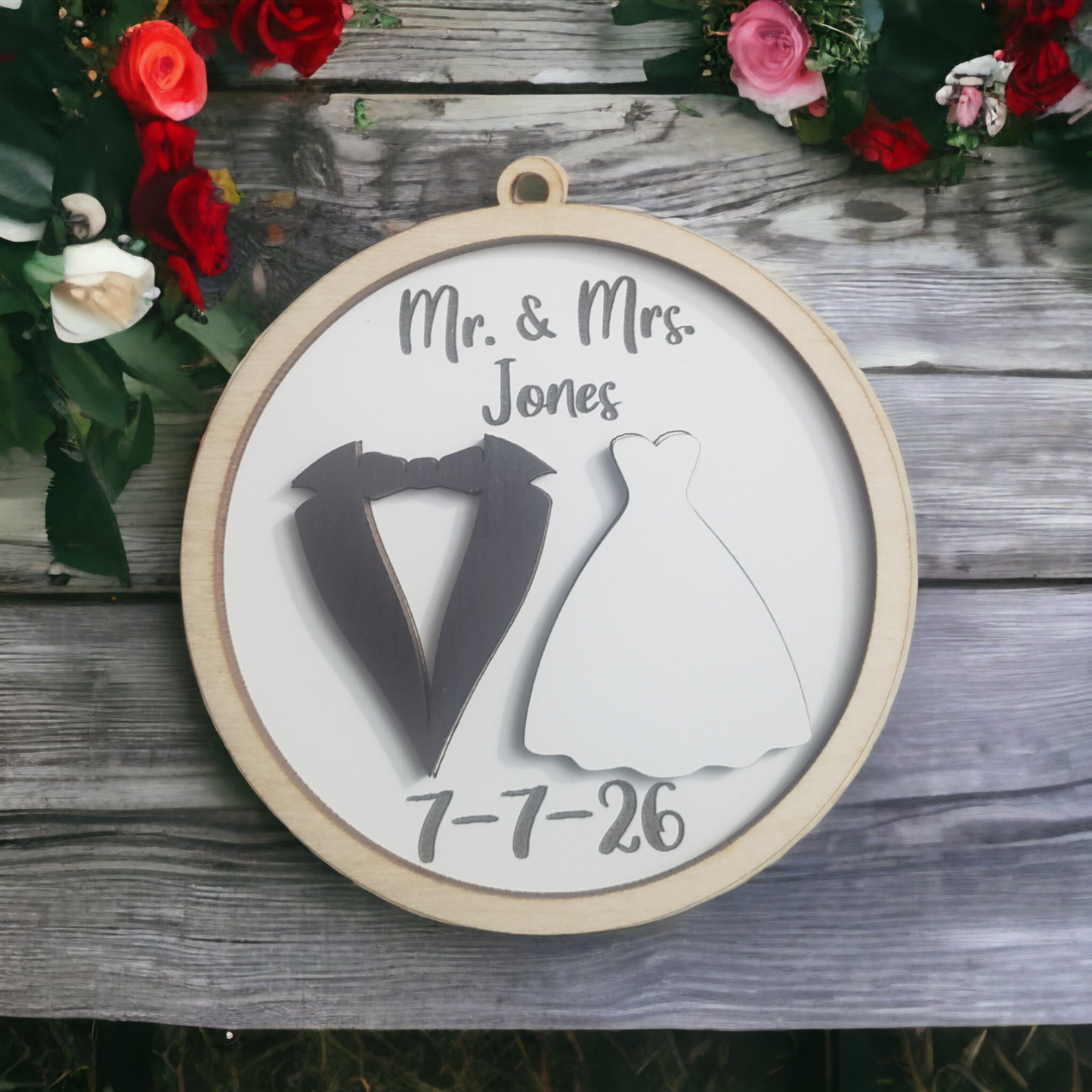 Wedding tux and dress Personalized Christmas Ornament