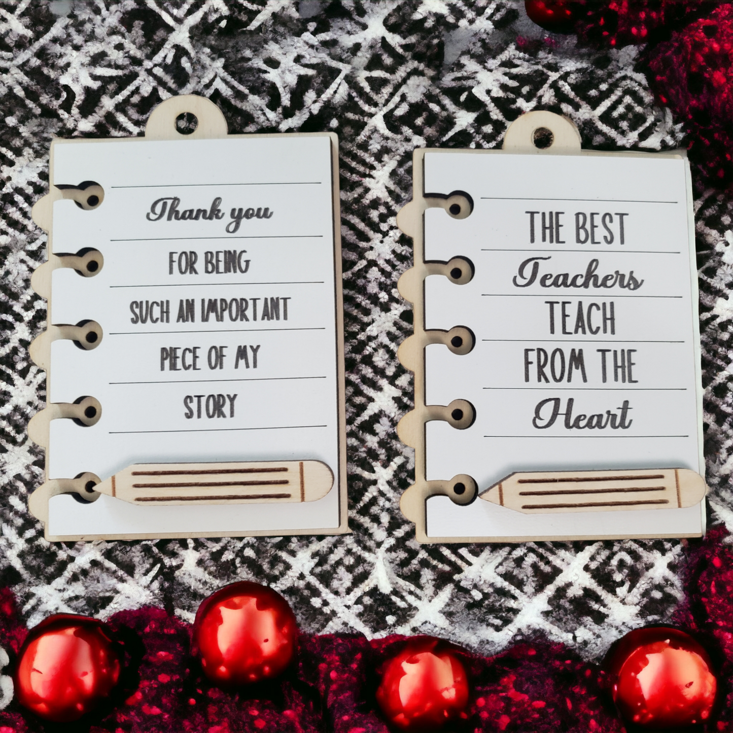 Teacher Christmas Ornaments notebook