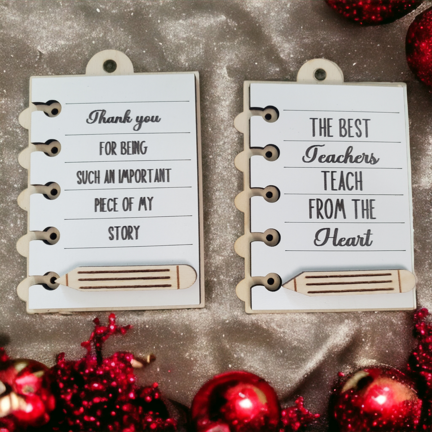Teacher Christmas Ornaments notebook