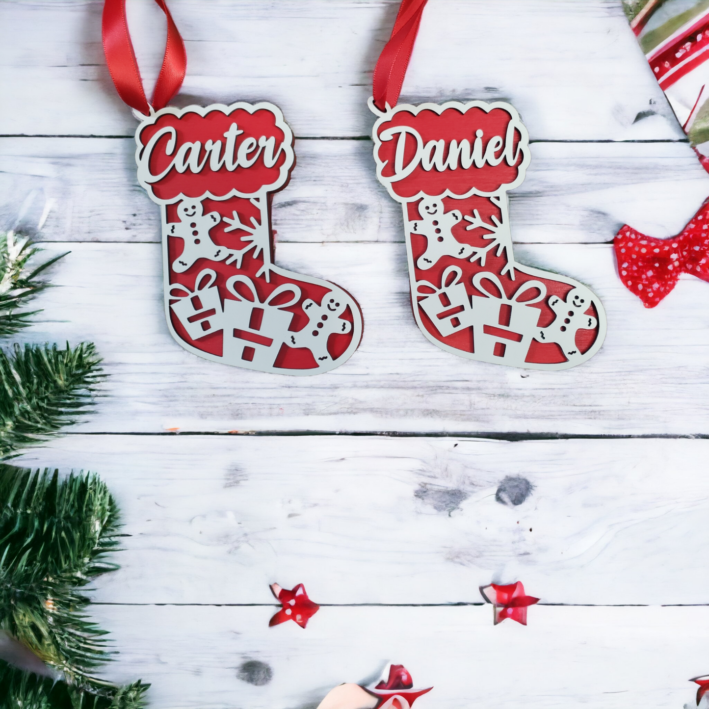 Stocking Tag Christmas Ornament Personalized