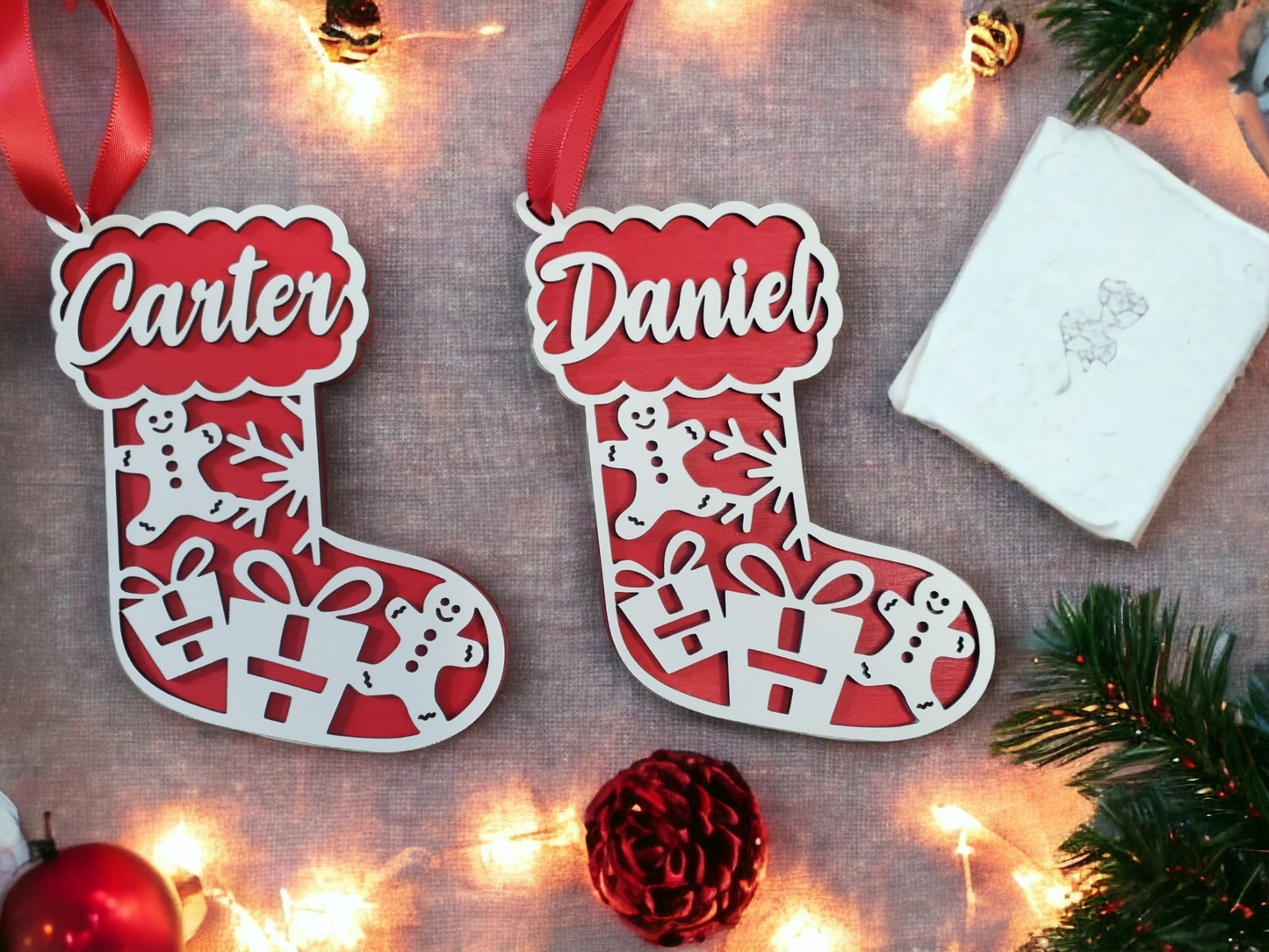 Stocking Tag Christmas Ornament Personalized