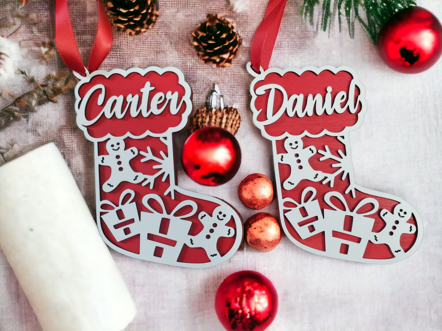 Stocking Tag Christmas Ornament Personalized