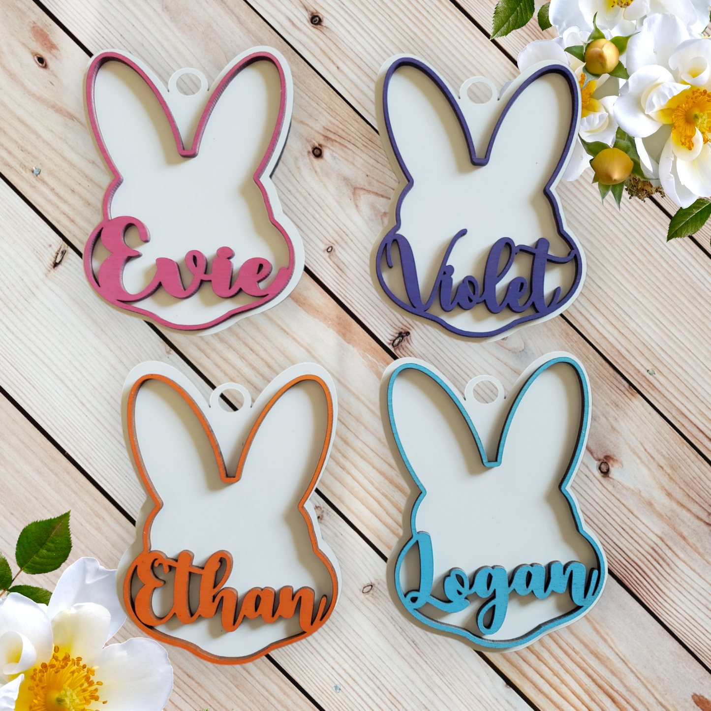 Easter Bunny Basket Tags Personalized