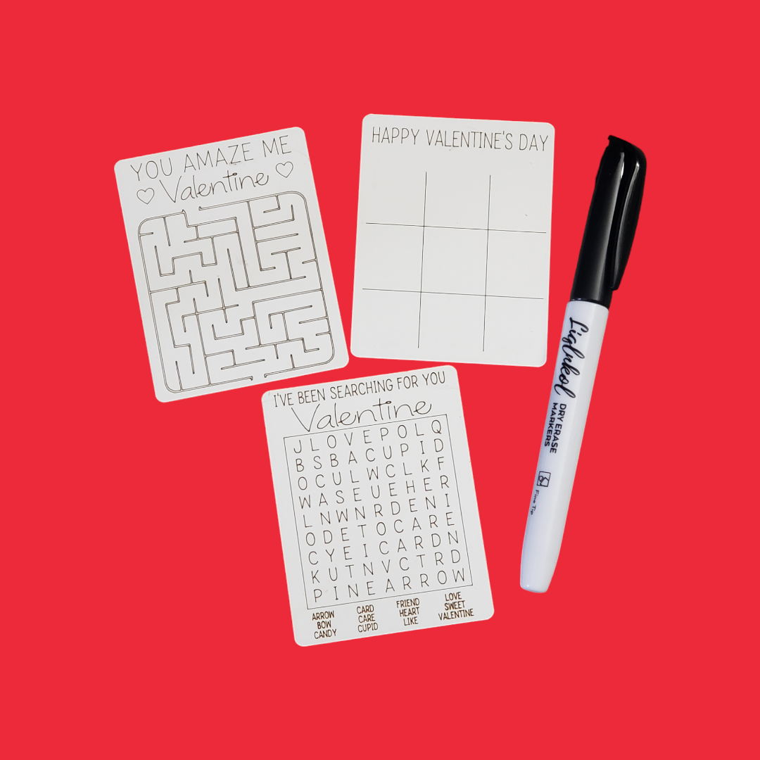 Valentine's dry erase activity boards small