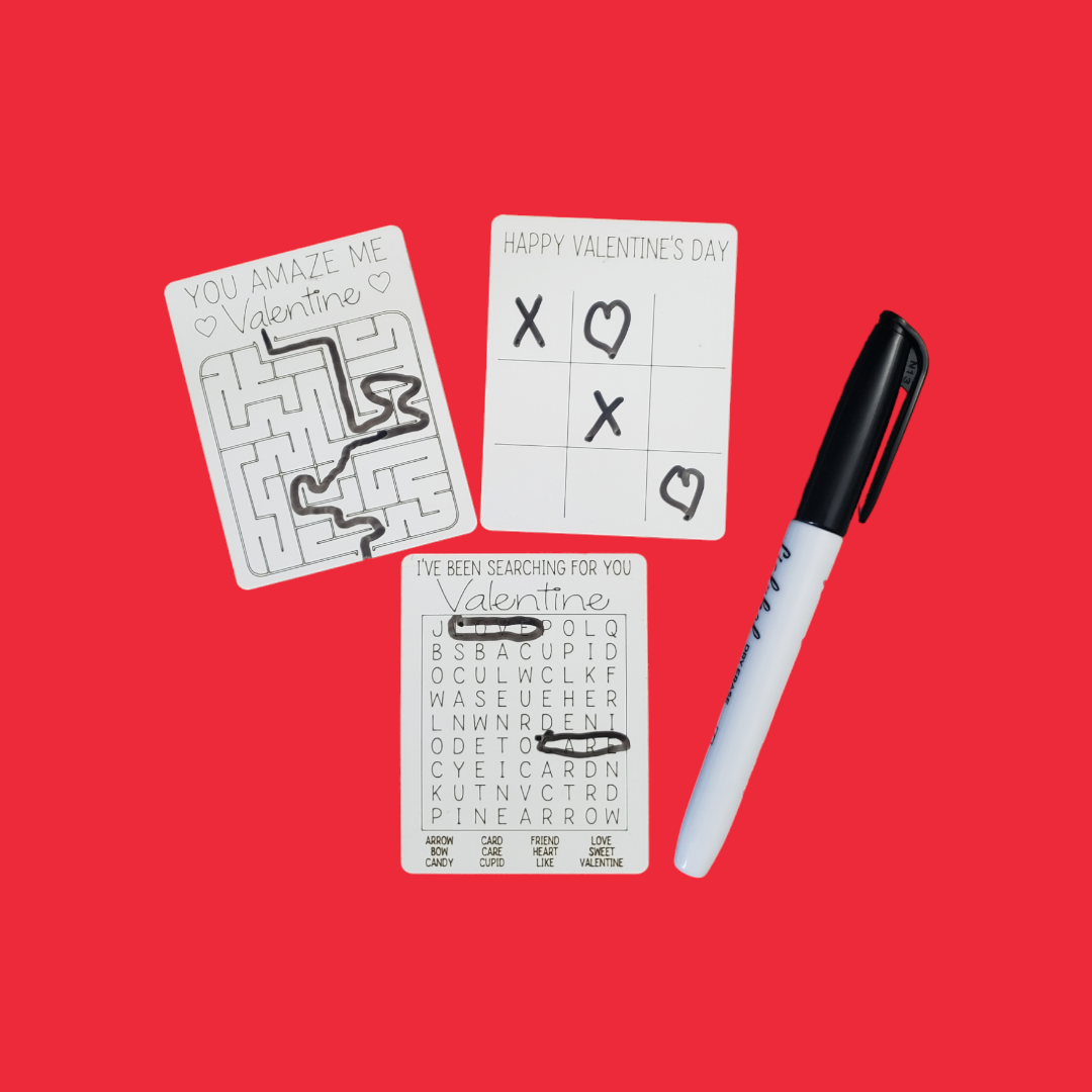 Valentine's dry erase activity boards small