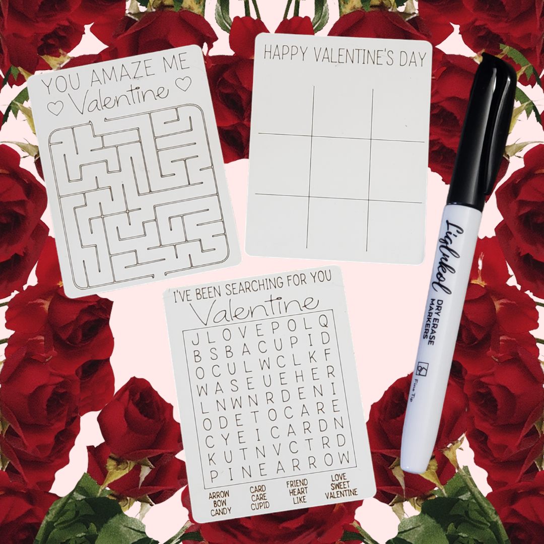 Valentine's dry erase activity boards small
