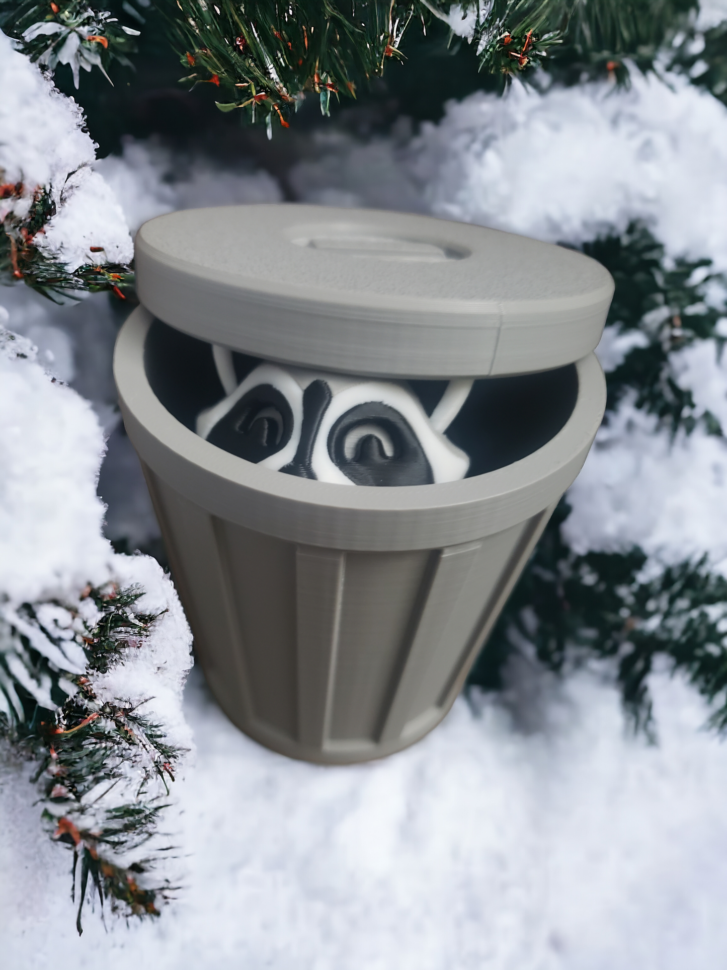 Racoon in a Trash can 3D Printed